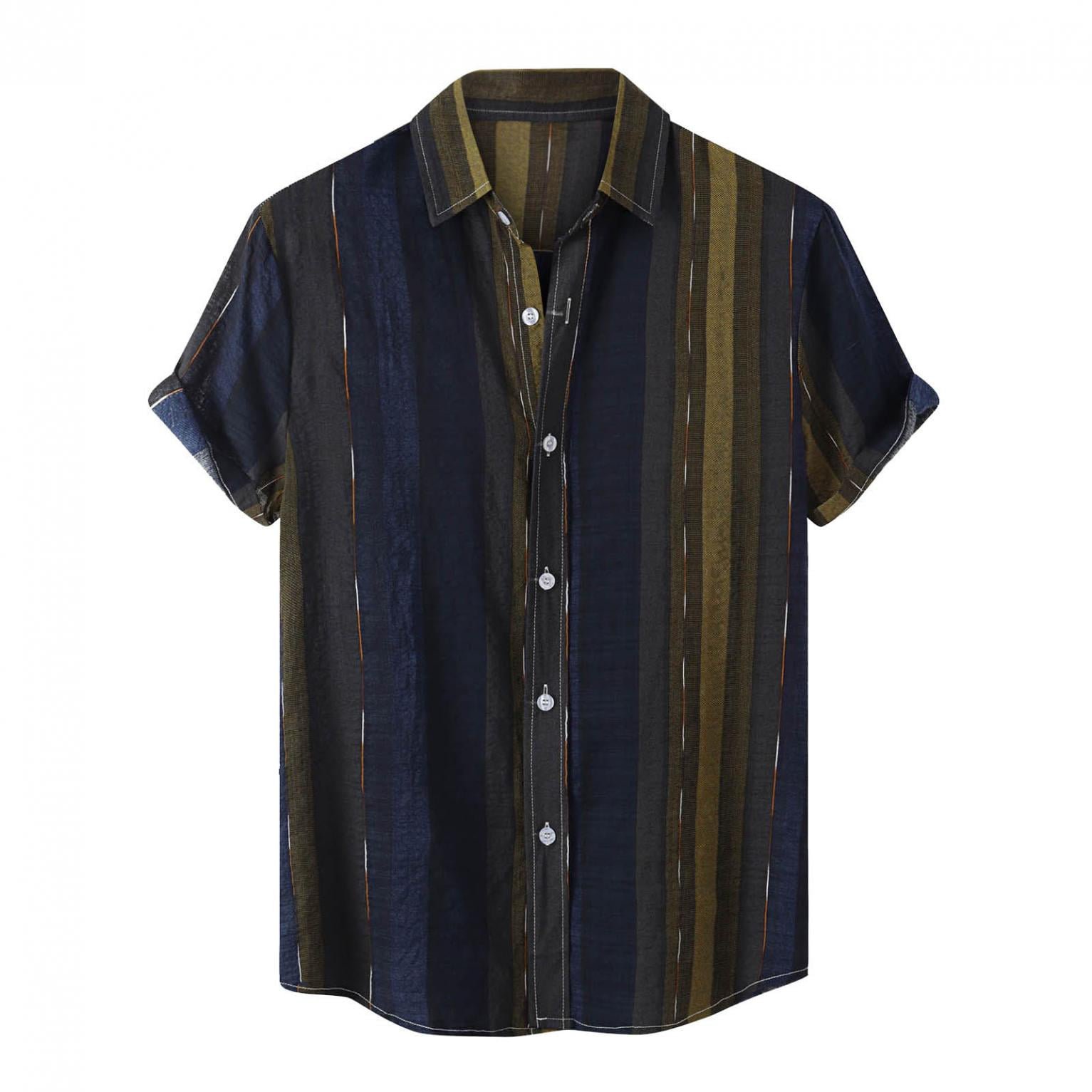 Vacation Striped Shirts Casual Short