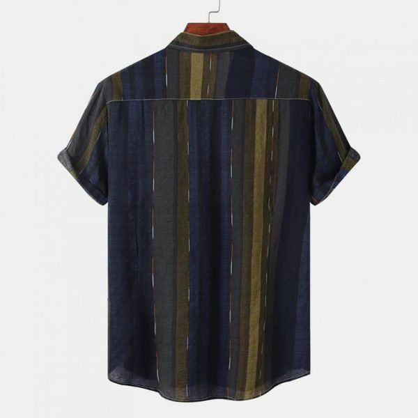 Vacation Striped Shirts Casual Short - Image 2